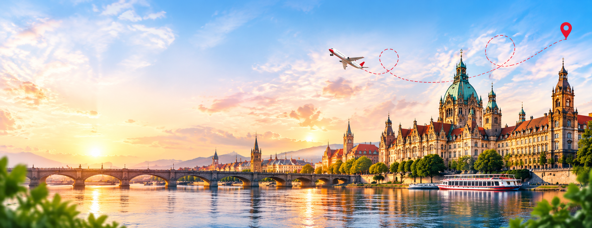 European city beside a river