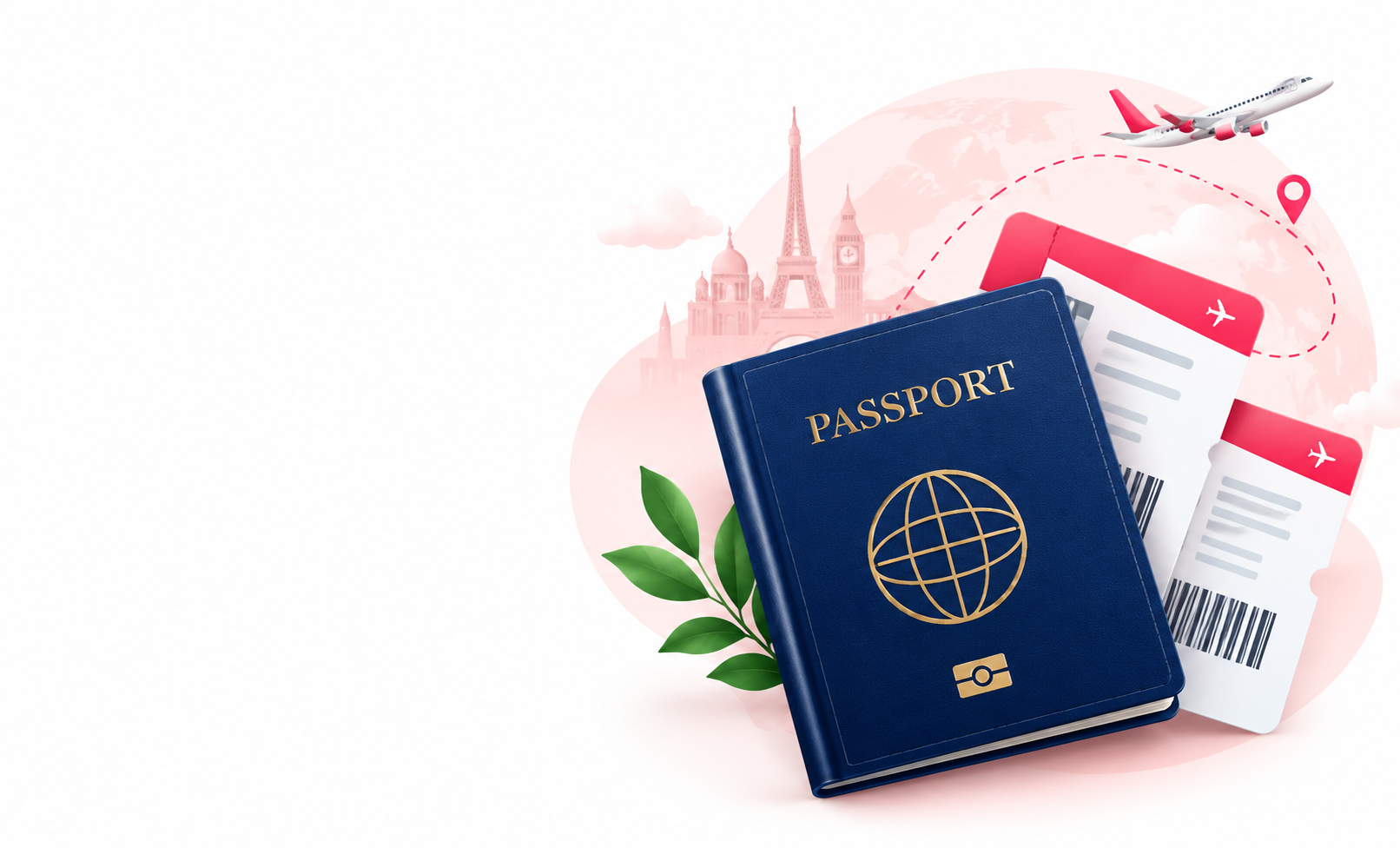 Passport and travel documents illustration